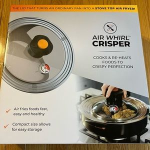 Air Whirl crisper Air Fryer Lid . tempered glass/stainless steel.